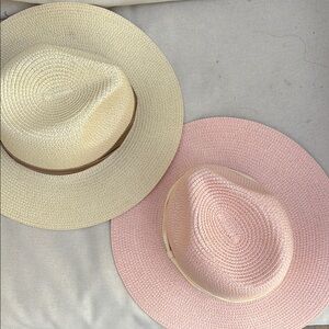 Stylish Cream and Pink Women's Hats
